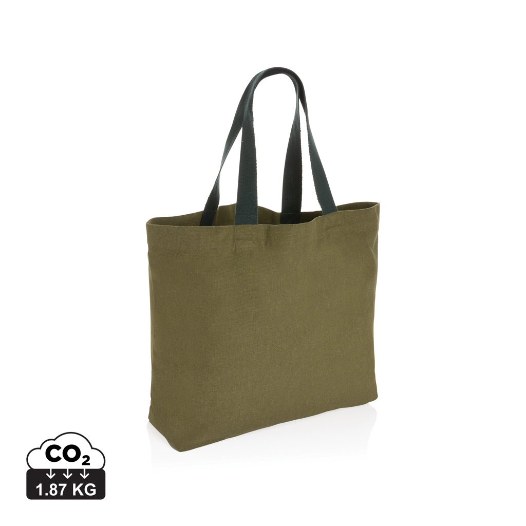 Grand sac cabas toile recyclée 240g personnalisable Impact Vert 